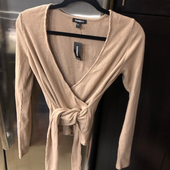 Express taupe long sleeve top - Picture 2 of 4